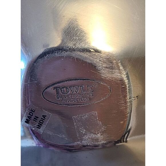 Towle Silversmith Midnight & Mother of Pearl Inlay 14" Platter W/ 4 Sections EUC - Picture 8 of 9